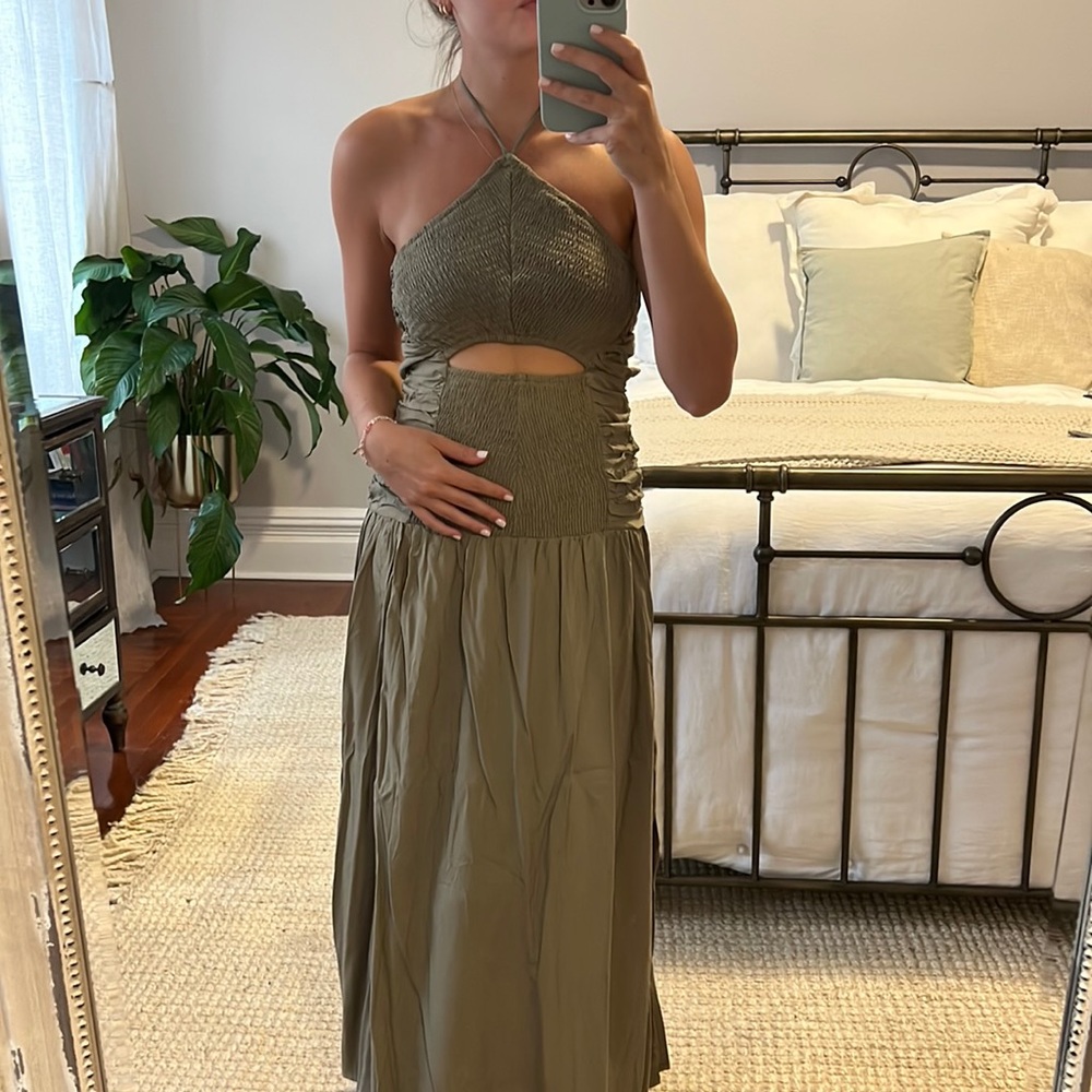 My Girl Green Cut Out Dress for Summer Maxi Dress